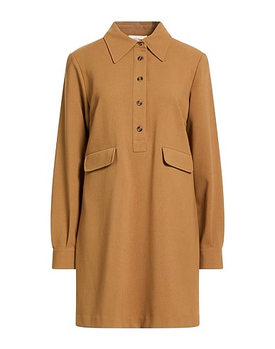 OTTOD'AME Vestito chemisier Khaki 63% Poliestere, 32% Viscosa, 5% Elastan