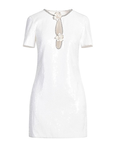 SELF-PORTRAIT Sequin dress White 100% Polyester