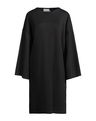 NATHALIE VLEESCHOUWER Vestito midi Nero 70% Poliestere, 27% Viscosa, 3% Elastan, Rayon, Poliammide