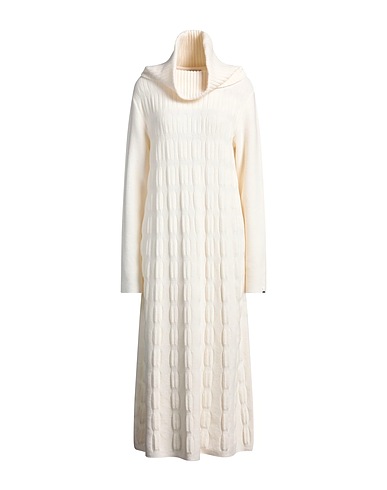 HERNO Midi dress RESORT Ivory 90% Wool, 9% Polyamide, 1% Elastane