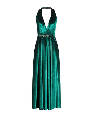 NORA BARTH Long dress Emerald green 52% Polyester, 35% Viscose, 10% Cotton, 3% Elastane