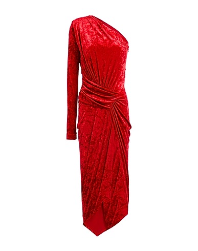 PINKO Long dress Red 90% Polyester, 10% Elastane