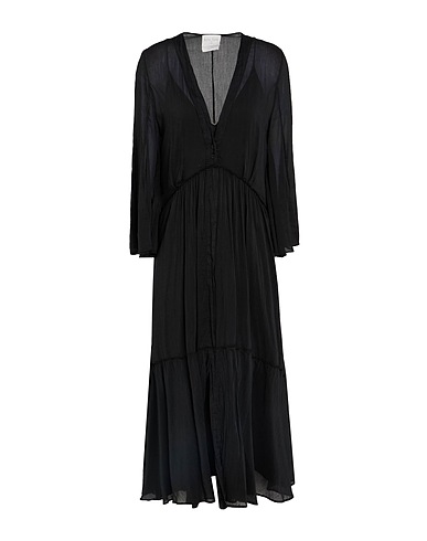 FORTE_FORTE Midi-Kleid Schwarz 100% Cupro