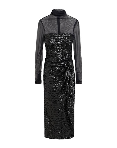 CHIARA BONI LA PETITE ROBE Midi-Kleid Schwarz 100% Polyester, Polyamid, Elastan