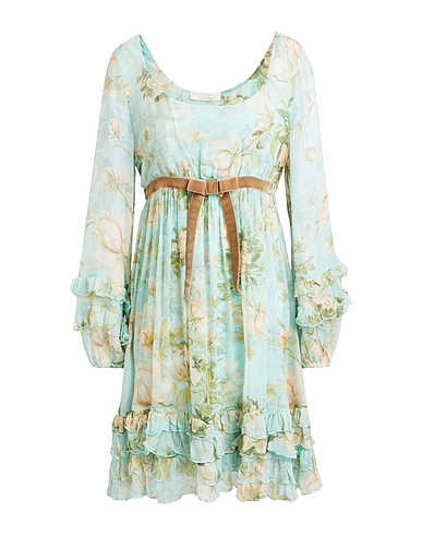 ALESSIA ZAMATTIO Short dress Sky blue 92% Polyester, 8% Elastane