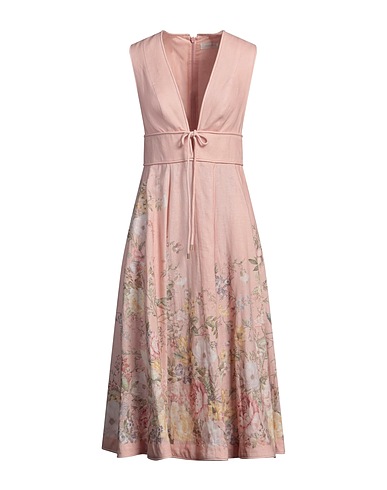 ZIMMERMANN Midi dress Pink 100% Linen, Cotton