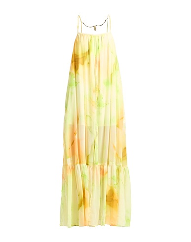 SAHOCO Long dress Yellow 93% Polyester, 7% Elastane