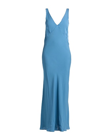 JACOB LEE Langes Kleid Blaugrau 100% Seide