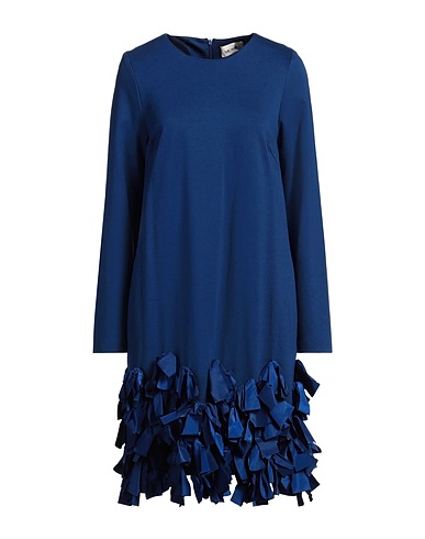 MEIMEIJ Short dress Navy blue 65% Viscose, 30% Polyamide, 5% Elastane, Polyester, Acetate