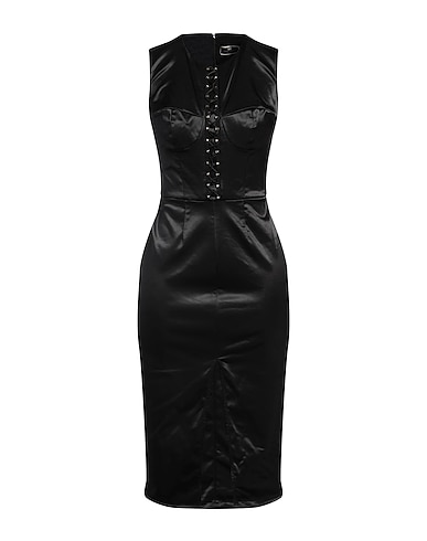 ELISABETTA FRANCHI Midi dress Black 94% Polyamide, 6% Elastane