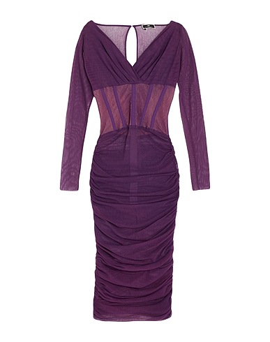 ELISABETTA FRANCHI Midi-Kleid Violett 90% Baumwolle, 10% Elastan
