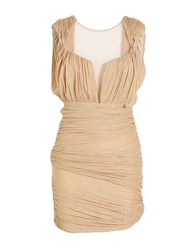 ELISABETTA FRANCHI Sheath dress Beige 63% Viscose, 17% Polyester, 15% Polyamide, 5% Elastane