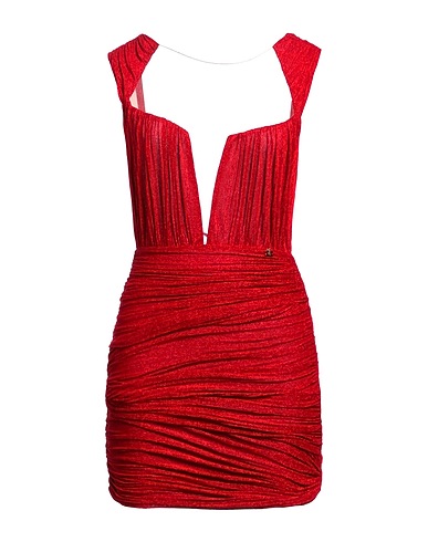 ELISABETTA FRANCHI Sheath dress Red 63% Viscose, 17% Polyester, 15% Polyamide, 5% Elastane