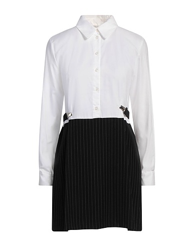 DIXIE Shirt dress White 78% Polyester, 18% Viscose, 4% Elastane, Cotton