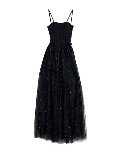 GAëLLE Paris Μακρύ φόρεμα Μαύρο 100% Πολυαμίδη, Ελαστάνη