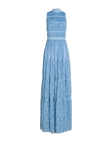 ELISABETTA FRANCHI Long dress RED CARPET Light blue 100% Polyester