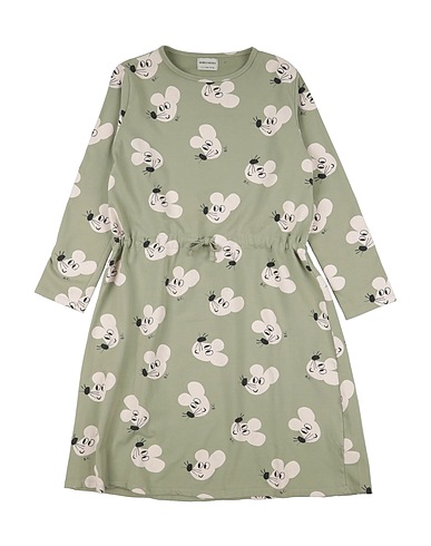 BOBO CHOSES Dress Sage green 94% Organic cotton, 6% Elastane