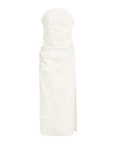 MISHA Midi-Kleid Off white 50% Baumwolle, 47% Nylon, 3% Elastan