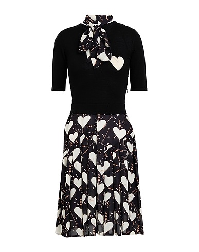 ELISABETTA FRANCHI Midi dress Black 100% Wool, Viscose