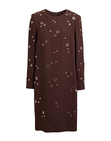 ESCADA Sheath dress Chocolate brown 100% Viscose, Metal