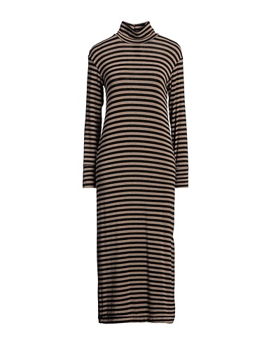 NOUMENO CONCEPT Midi dress Khaki 82% Viscose, 12% Wool, 6% Elastane