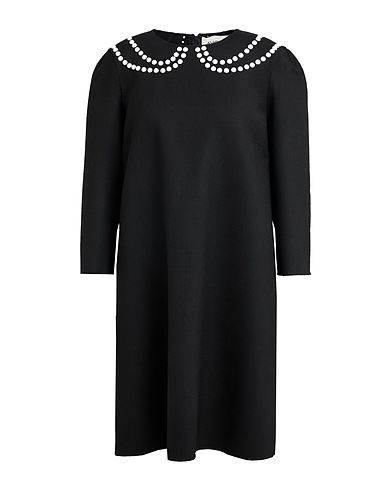 AVOLIO Milano Short dress Black 94% Virgin Wool, 5% Lyocell, 1% Polyamide