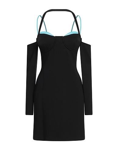 STAUD Sheath dress Black 67% Rayon, 29% Nylon, 4% Elastane, Polyester, Polyurethane coated
