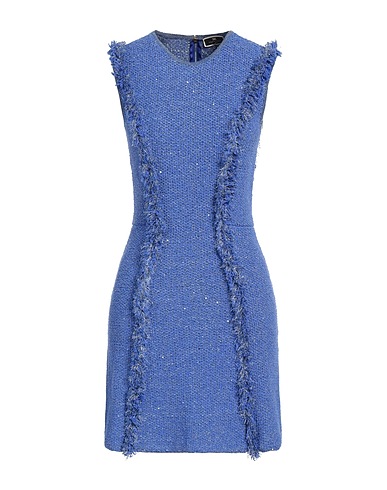ELISABETTA FRANCHI Short dress Light blue 41% Cotton, 39% Acrylic, 12% Polyester, 8% Polyamide