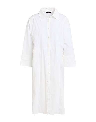 SEVENTY VENEZIA Midi dress White 95% Cotton, 5% Elastane