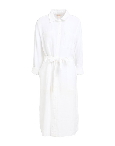 BARBOUR Midi dress White 100% Linen