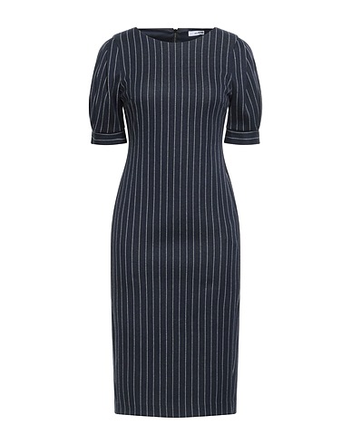 MAX MARA Midi dress Navy blue 87% Cotton, 8% Cashmere, 5% Silk