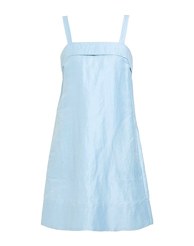 ATTIC AND BARN Short dress BLU CHIARO 91% Linen, 9% Polyamide