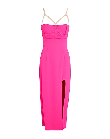 ALESSANDRO VIGILANTE Midi dress FUCSIA 80% Viscose, 16% Polyamide, 4% Elastane