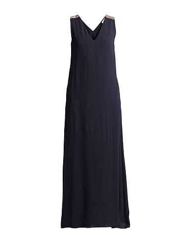 FABIANA FILIPPI Long dress Midnight blue 100% Viscose, Ecobrass