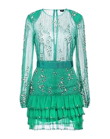 ELISABETTA FRANCHI Kurzes Kleid Smaragdgrün 100% Polyamid, Glas, Plastik, Metall