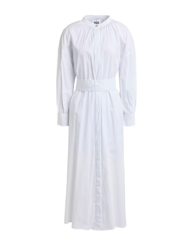 ALPHA STUDIO Midi dress White 98% Cotton, 2% Elastane