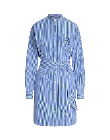 LAUREN RALPH LAUREN Shirt dress STRIPED BELTED BROADCLOTH SHIRTDRESS
 Blue 100% Cotton
