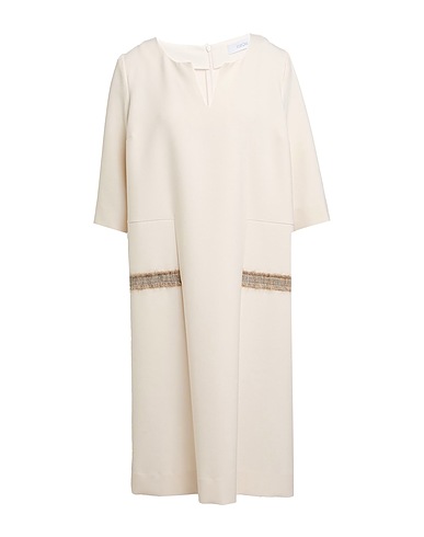 FURORE Midi dress Off white 68% Polyester, 28% Viscose, 4% Elastane, Cotton, Mohair wool