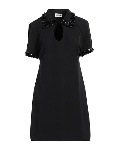 P.A.R.O.S.H. Short dress Black 90% Polyester, 10% Elastane, PVC - Polyvinyl chloride, Glass