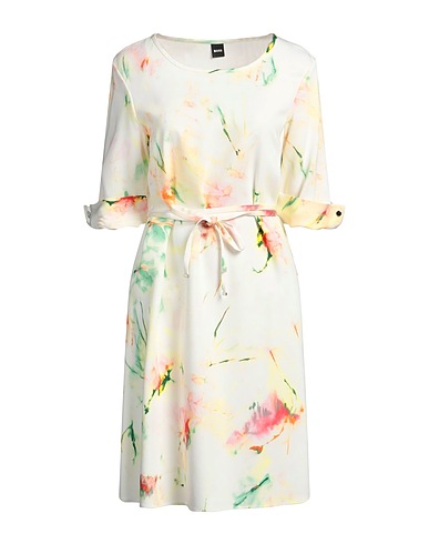 BOSS Short dress Ivory 96% Viscose, 4% Elastane