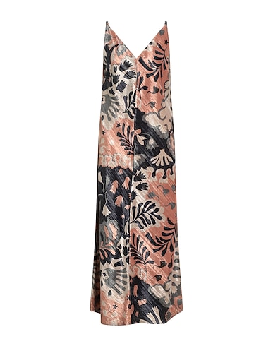 OTTOD'AME Vestito lungo Beige 100% Poliestere