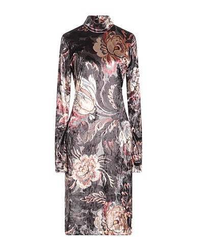 ETRO Midi dress Charcoal 92% Polyester, 8% Elastane