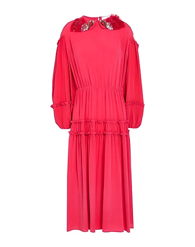 ELISABETTA FRANCHI Midi dress Brick 100% Silk