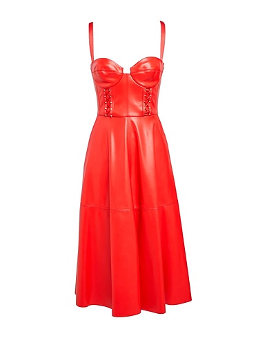 ELISABETTA FRANCHI Midi dress Red 100% Polyester, Polyurethane