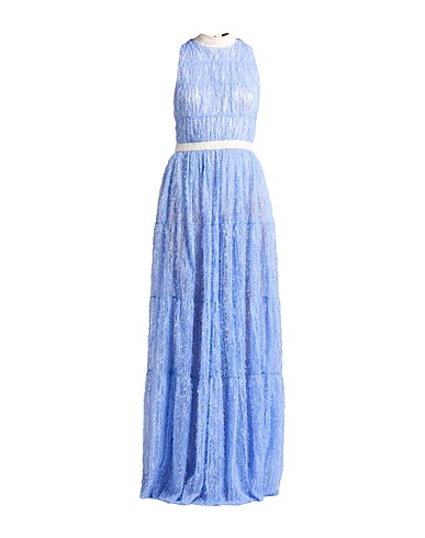 ELISABETTA FRANCHI Long dress Light blue 100% Polyester, Elastane