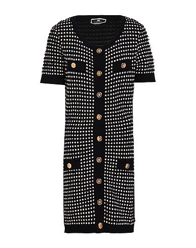 ELISABETTA FRANCHI Sheath dress Black 59% Viscose, 23% Cotton, 11% Polyamide, 6% Polyester, 1% Elastane