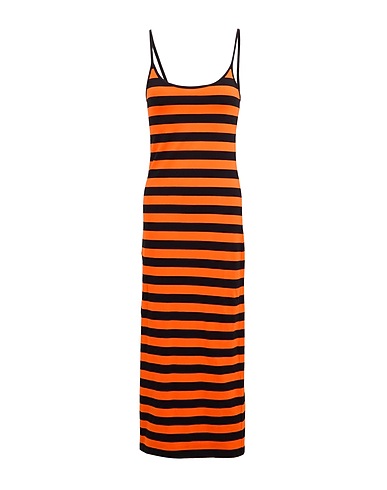 PATRIZIA PEPE Midi dress Orange 96% Cotton, 4% Elastane