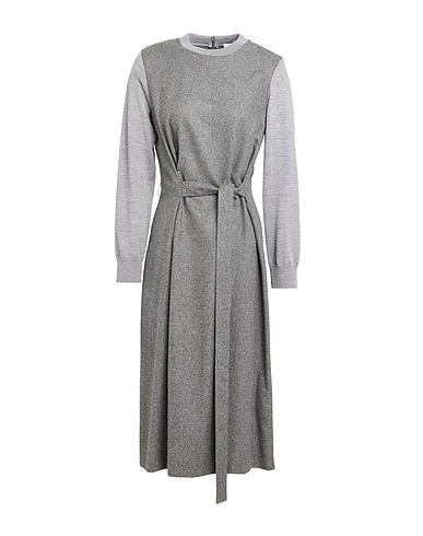 PESERICO Midi dress Grey 70% Viscose, 30% Wool, Merino Wool