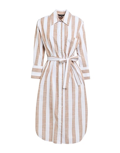 BRIAN DALES Midi dress Khaki 100% Cotton