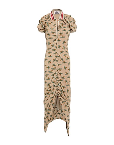 VIVIENNE WESTWOOD Midi dress Khaki 100% Organic cotton